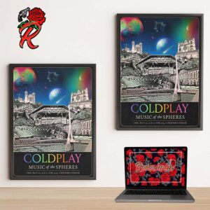 Coldplay Music Of The Spheres Tour Poster For Lyon France At Groupama Stadium On 22 23 And 25 June 2024 Home Decor Poster Canvas