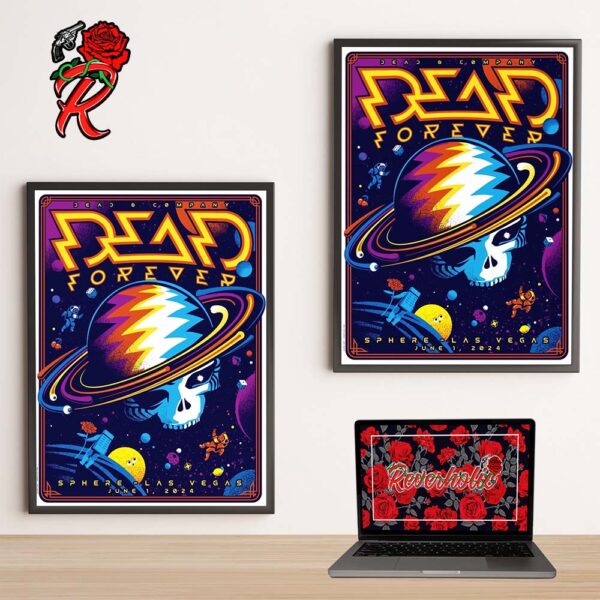 Dead And Company Dead Forever At Las Vegas Sphere Enjoy The Ride Saturday Night Poster On June 1 2024 The Dead Planet Style Home Decor Poster Canvas