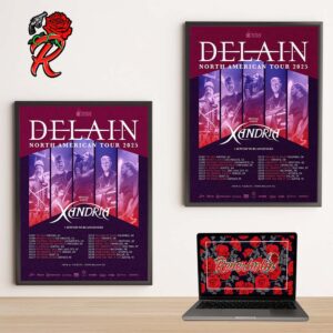 Delain North American Tour 2025 With Special Guest Xandria Tour Dates Home Decor Poster Canvas