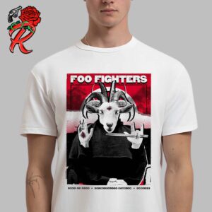 Foo Fighters Cardiff UK Merch Poster For The Concert At Principality Stadium On June 25 2024 The Baphomet Satan Goat Drummer Artwork Unisex T-Shirt