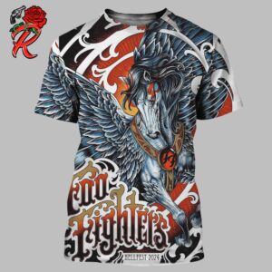 Foo Fighters Live At Hellfest 2024 Pegasus Artwork Poster In Clisson France On Jun 27-30 2024 All Over Print Shirt