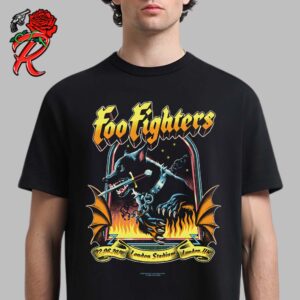 Foo Fighters Merch Poster For London UK Night Two Concert At London Stadium On June 22th 2024 The Hell Dog Artwork Unisex T-Shirt