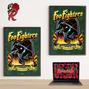 Foo Fighters Poster For London UK Night Two Concert At London Stadium On June 22th 2024 The Hell Dog Artwork Home Decor Poster Canvas