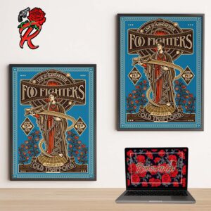 Foo Fighters Tonight Poster For Manchester Night Two At Emirates Old Trafford Everything or Nothing At All Tour 2024 On June 15th 2024 The Saint Home Decor Poster Canvas