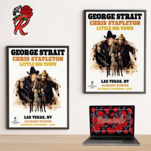 George Strait The King At Allegiant Staidum Event Poster With Chris Stapleton And Little Big Town In Las Vegas NV On December 7th 2024 Home Decor Poster Canvas