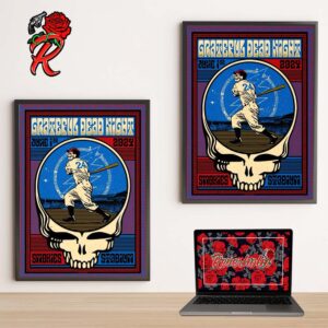 Grateful Dead Night At The Tennessee Smokies Game Limited Poster The Dead Batter In Kodak TN On June 1st 2024 Home Decor Poster Canvas