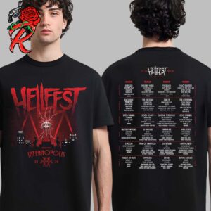 Hellfest 2024 Skyline Merch Festival In Clisson France From 27-30 June 2024 With Lineup Two Sides Unisex T-Shirt