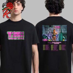 Ice Spice Y2K World Tour 2024 Logo With Schedule Dates List Two Sides Print Unisex T-Shirt