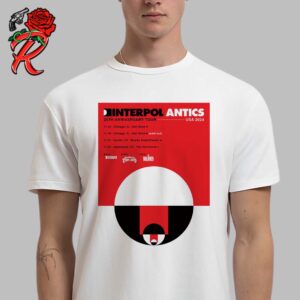 Interpol Band Antics 20th Anniversary Tour USA 2024 Tour Dates Poster Artwork Vintage T-Shirt