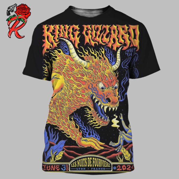 King Gizzard The Final Poster Series For The Concert In Lyon France At Les Nuits De Fourviere On June 3rd 2024 I Can See Everything I Can Be The Music All Over Print Shirt