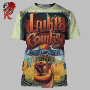 Luke Combs Poster For Two Concert On July 7 And 8 In Salt Lake City Utah At Rice Eccles Stadium All Over Print Shirt