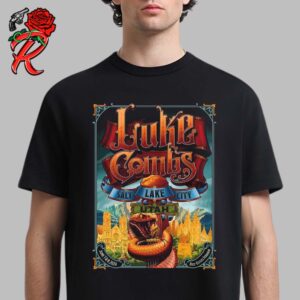 Luke Combs Poster For Two Concert On July 7 And 8 In Salt Lake City Utah At Rice Eccles Stadium Classic T-Shirt