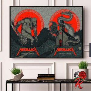 Metallica M72 Copenhagen Denmark Full Show Poster Combined At Parken Stadium In Copenhagen On June 14th And 16th 2024 The M72 World Tour 2024 Decor Poster Canvas