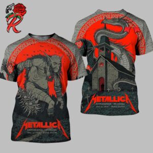 Metallica M72 Copenhagen Denmark Full Show Poster Combined At Parken Stadium In Copenhagen On June 14th And 16th 2024 The M72 World Tour 2024 Two Sides All Over Print Shirt