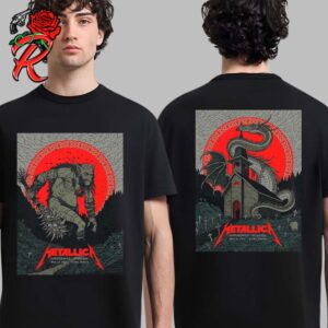 Metallica M72 Copenhagen Denmark Full Show Poster Combined Merch At Parken Stadium In Copenhagen On June 14th And 16th 2024 The M72 World Tour 2024 Two Sides T-Shirt