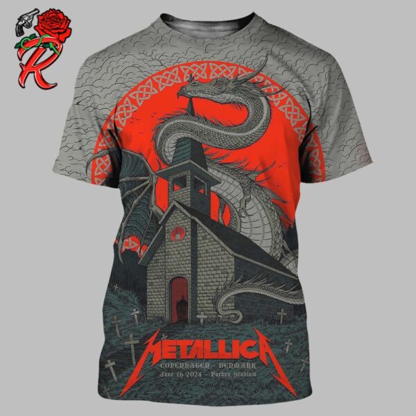 Metallica M72 Copenhagen Denmark Night 2 Poster At Parken Stadium In Copenhagen On June 16th 2024 The M72 World Tour 2024 All Over Print Shirt