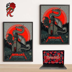 Metallica M72 Copenhagen Denmark Night 2 Poster At Parken Stadium In Copenhagen On June 16th 2024 The M72 World Tour 2024 Home Decor Poster Canvas