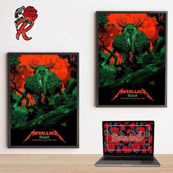 Metallica M72 Finland Poster For The Helsinki Pop Up M72 World Tour 2024 At Olympic Stadium In Helsinki On June 7 And 9 2024 Home Decor Poster Canvas