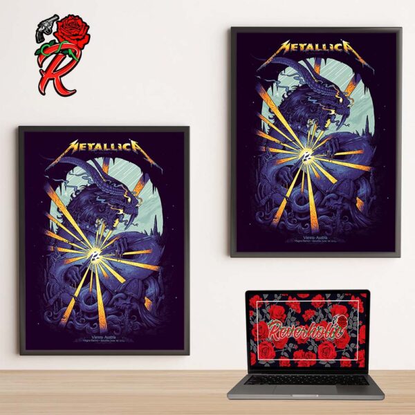Metallica M72 Vienna Austria Poster For The Second Festival Stop This Week To Vienna For Racino Rocks At Racino Ebreichsdorf At Magna Racino On June 1st 2024 Decor Poster Canvas