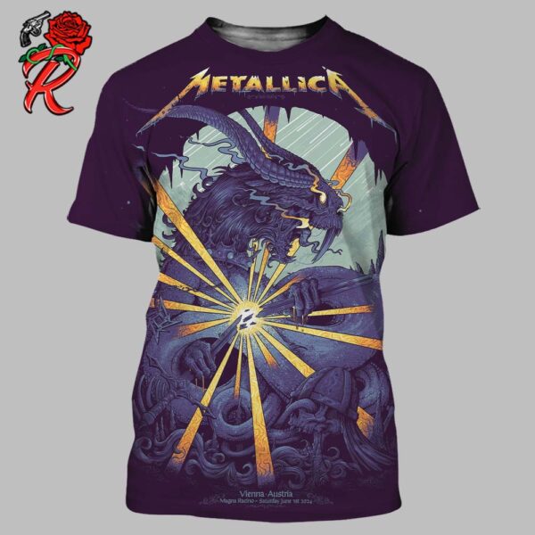 Metallica M72 Vienna Austria Poster The Second Festival Stop This Week To Vienna For Racino Rocks At Racino Ebreichsdorf At Magna Racino On June 1st 2024 All Over Print Shirt