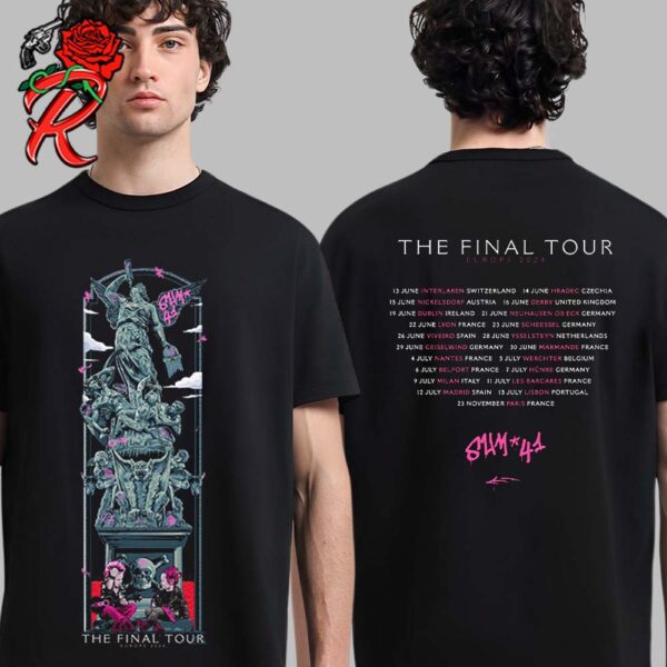 Official Poster For Sum 41 The Final Tour Europe 2024 Tour Dates Two Sides Print Unisex T-Shirt