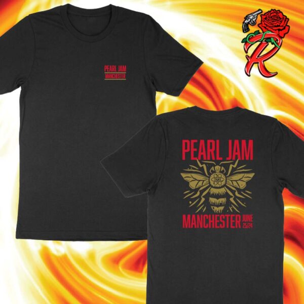 Pearl Jam Manchester UK Concert Merch At The Co-Op Live On June 25 2024 The Bee Artwork Two Sides Unisex T-Shirt