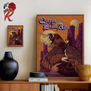 Queens Of The Stone Age Poster For The Performance At Hellfest Open Air Festival 2024 Infernopolis On June In Clisson France Home Decor Poster Canvas