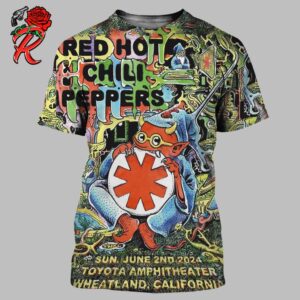 Red Hot Chili Peppers Concert Poster For Tonight Show In Wheatland California At Toyota Amphitheater On June 2nd 2024 All Over Print Shirt