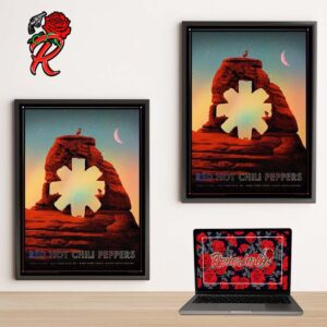 Red Hot Chili Peppers Red Edition Poster For The Show Tonight In Salt Lake City UT At Utah First Credit Union Amphitheatre Home Decor Poster Canvas