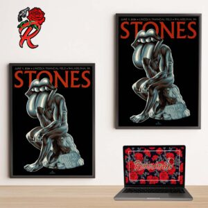 Rolling Stones Lithograph Poster For Show At Lincoln Financial Field In Philadelphia PA 2024 On June 11 Hackney Diamonds Tour Home Decor Poster Canvas