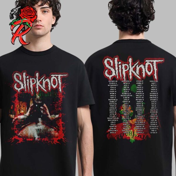 Slipknot Electric Chair Splatter 25th Anniversary Merch Collection Two Sides Unisex T-Shirt
