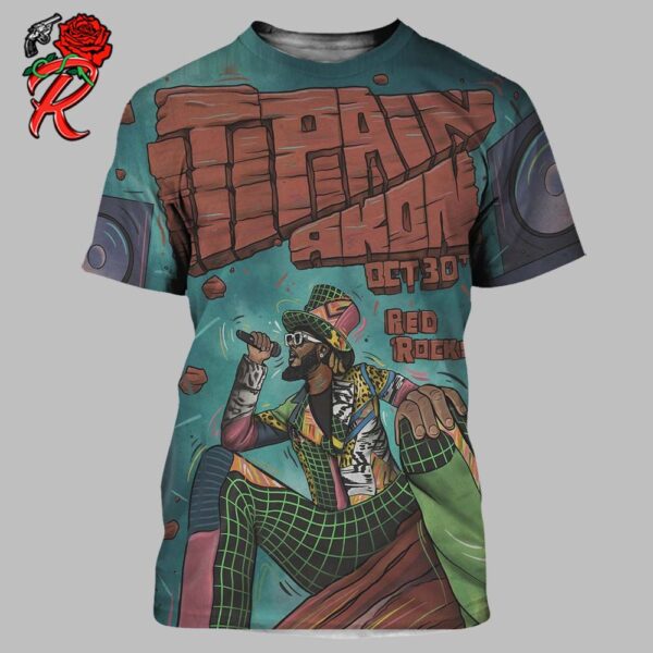T Pain And Akon At Party Guru Productions In Red Rocks Park Amphitheatre On October 30th All Over Print Shirt