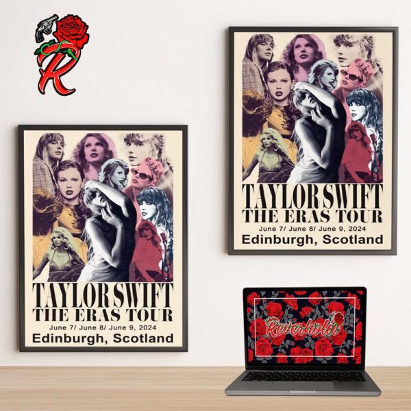 Taylor Swift The Eras Tour Edinburgh Scotland On June 7-9 2024 At Scottish Gas Murrayfield Stadium Home Decor Poster Canvas