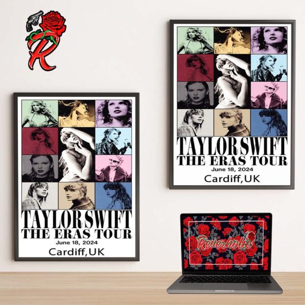 Taylor Swift The Eras Tour Official Poster For The Concert In Cardiff UK At Principality Stadium On June 18 2024 Home Decor Poster Canvas