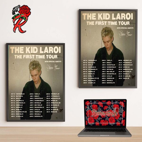 The Kid Laroi The First Time Tour 2024 North America Tour Schedule Dates List Home Decor Poster Canvas