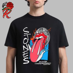 The Rolling Stones Hackney Diamonds Tour 2024 Orlando Florida 2024 City Feature Artwork Merch At Camping World Stadium On June 3rd 2024 Unisex T-Shirt