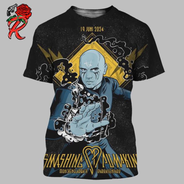 The Smashing Pumpkins Poster For Monchengladbach DE At Sparkassenpark On 19 June 2024 The Magic Billy Corgan Artwork All Over Print Shirt