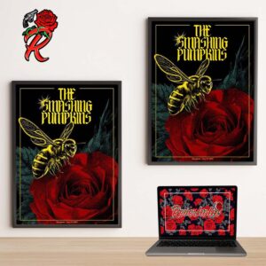 The Smashing Pumpkins Poster For Tonight Show In Manchester UK On June 13th 2024 Bee And The Roses Home Decor Poster Canvas