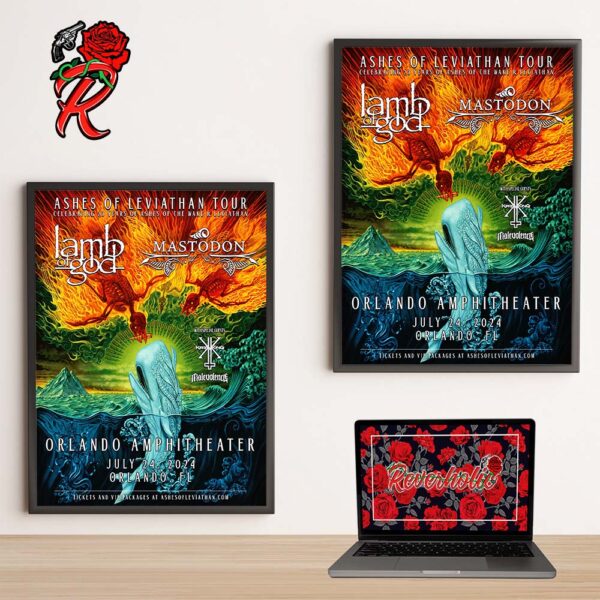 Ashes Of Leviathan Tour Celebrating 20 Years Of Ashes Of The Wake And Leviathan Concert In Orlando FL At Orlando Amphitheater On July 24 2024 Home Decor Poster Canvas