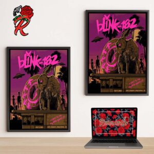 Blink 182 City Merch Poster For The Show At Sofi Stadium In Inglewood CA With The Rams Artwork On July 6 2024 Home Decor Poster Canvas