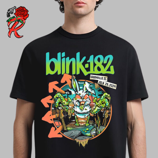 Blink 182 Merch For The Gig At Greenville SC At Bon Secours Arena On July 29 2024 Swamp Rabbit Unisex T-Shirt