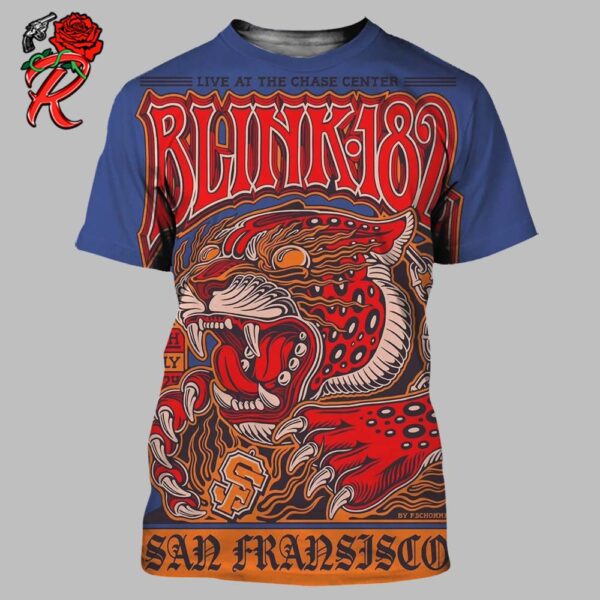 Blink 182 Merch Poster Live At The Chase Center In San Francisco CA On July 9th 2024 All Over Print Shirt