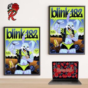 Blink 182 Poster For The Show In Fresno CA At Save Mart Center On July 8 2024 One More Time Tour Home Decor Poster Canvas