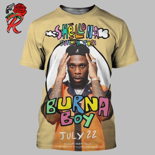 Burna Boy Shellona Summer 2024 St Tropez On July 22 2024 All Over Print Shirt