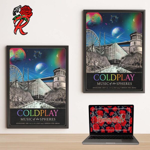 Coldplay Dusseldorf Germany July 2024 Music Of The Spheres Tour Limited Edition Event Poster At Merkur Spiel Arena Home Decor Poster Canvas