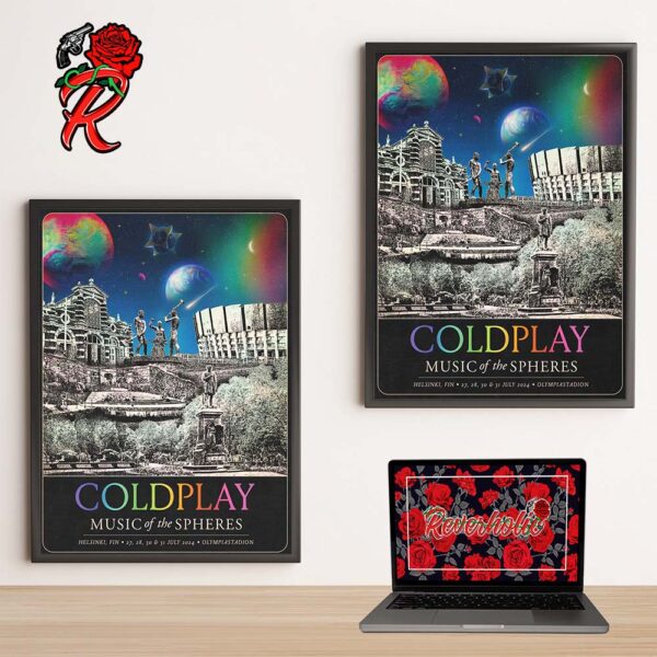 Coldplay Helsinki July 2024 Music Of The Spheres Tour Poster At The Olympiastadion Limited Edition Art Home Decor Poster Canvas