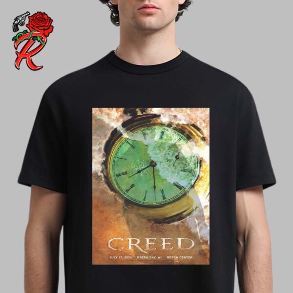 Creed 2024 Tour First Concert Poster For Green Bay WI At Resch Center On July 17 2024 Unisex T-Shirt