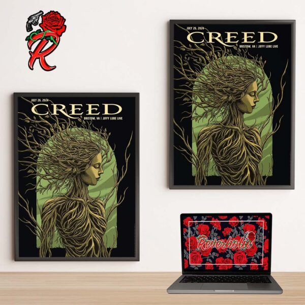 Creed Limited Edition Poster For The Concert Tonight In Bristow VA At Jiffy Lube Live On July 26 2024 Home Decor Poster Canvas