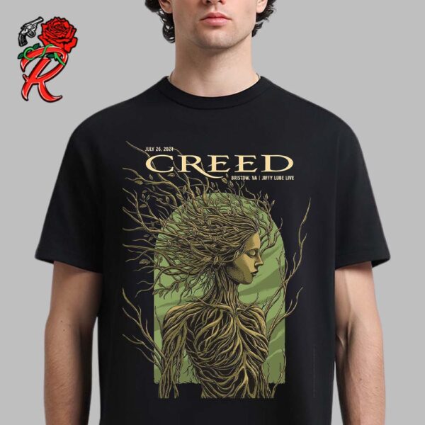 Creed Limited Edition Poster For The Concert Tonight In Bristow VA At Jiffy Lube Live On July 26 2024 Unisex T-Shirt