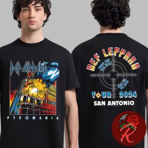 Def Leppard Summer Stadium Tour 2024 In San Antonio TX On August 16 2024 Rock Till You Drop Tour Till We Drop Two Sides Unisex T-Shirt